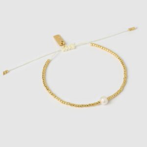 River Gold and Pearl Bracelet